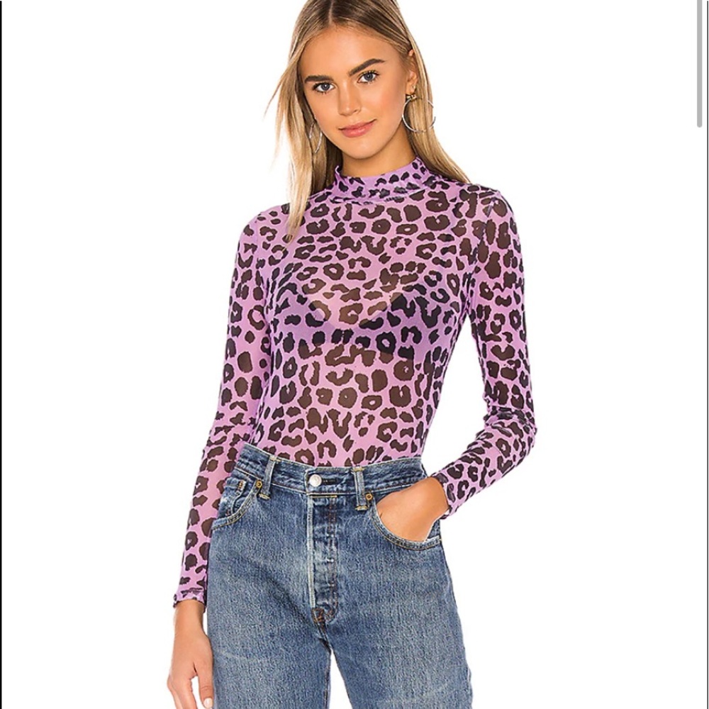 Lovers + Friends Purple Leopard top